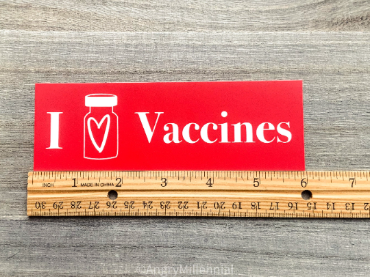 I Heart Vaccines Sticker | Vaccine Bumper Sticker | Pro-Vaccination Decal