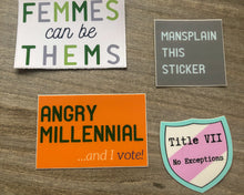Load image into Gallery viewer, Angry Millennial | Voting Sticker | 80s Kid | 90s Kid | Vinyl Sticker
