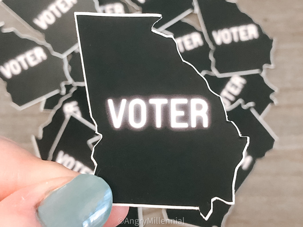 Georgia Voter Sticker | Georgia Shaped Sticker | Voting Sticker