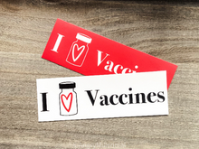 Load image into Gallery viewer, I Heart Vaccines Sticker | Vaccine Bumper Sticker | Pro-Vaccination Decal
