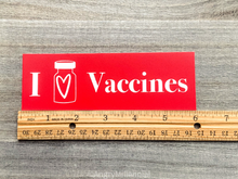 Load image into Gallery viewer, I Heart Vaccines Sticker | Vaccine Bumper Sticker | Pro-Vaccination Decal
