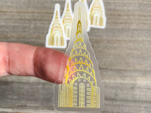 Load image into Gallery viewer, Chrysler Building Gold Sticker | Clear Vinyl Sticker | Art Deco Architecture | NYC Decal
