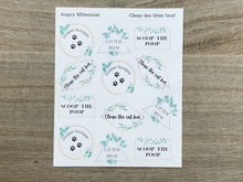 Load image into Gallery viewer, Clean the Litter Box Sticker Sheet | Fun Cat Box Reminder Sticker Sheet
