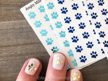 Load image into Gallery viewer, Clear Metallic Colorful Paw Print Stickers | Paw Planner Sticker | Colorful Paws
