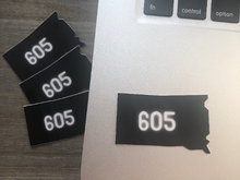 Load image into Gallery viewer, South Dakota &quot;605&quot; Vinyl Sticker
