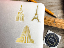 Load image into Gallery viewer, Eiffel Tower Vinyl Sticker | Computer Decal | Paris France Sticker | Line Drawing
