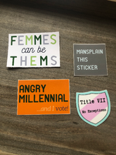 Load image into Gallery viewer, Femmes Can Be Thems | Femme Sticker | Enby They/Them Gift
