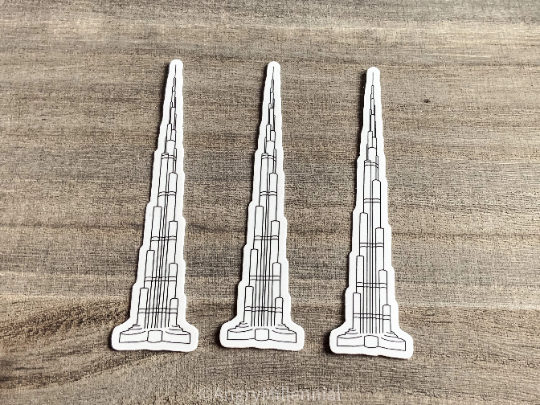 Burj Khalifa Vinyl Sticker | UAE Sticker | Architecture Building Gift | Dubai Gift | برج خليفة