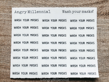 Load image into Gallery viewer, Wash your Masks Clear Planner Stickers
