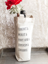 Load image into Gallery viewer, Canvas Feminist Wine Tote
